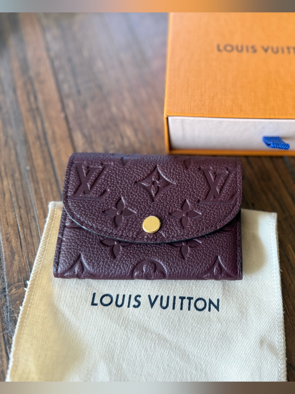 New Rare Louis Vuitton Rosalie Coin Purse in Empreinte Leather - Grenat Red SLG - Picture 2 of 10